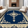 thumbnail image 1 of ODIKA 4' x 6' Machine Washable Non-Slip Area Rug, Baroque Acanthus-Leaf High Traffic Rug, Blue, 531604, 1 of 7