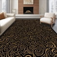 thumbnail image 1 of ODIKA 4' x 6' Machine Washable Non-Slip Area Rug, Baroque Swirl High Traffic Rug, Black, 531569, 1 of 7