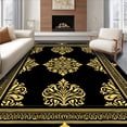 thumbnail image 1 of ODIKA 4' x 6' Machine Washable Non-Slip Area Rug, Baroque medallion High Traffic Rug, Black, 583265, 1 of 7