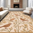 thumbnail image 1 of ODIKA 4' x 6' Machine Washable Non-Slip Area Rug, Boho Bird High Traffic Rug, Beige, 322967, 1 of 7