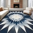 thumbnail image 1 of ODIKA 4' x 6' Machine Washable Non-Slip Area Rug, Boho Flower High Traffic Rug, Navy, 230804, 1 of 7