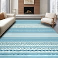 thumbnail image 1 of ODIKA 4' x 6' Machine Washable Non-Slip Area Rug, Boho Stripe High Traffic Rug, Blue, 260635, 1 of 7