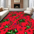 thumbnail image 1 of ODIKA 4' x 6' Machine Washable Non-Slip Area Rug, Boho leaf High Traffic Rug, Red, 642426, 1 of 7