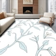 thumbnail image 1 of ODIKA 4' x 6' Machine Washable Non-Slip Area Rug, Botanical leaf High Traffic Rug, Blue, 628872, 1 of 7