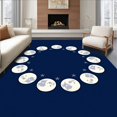 thumbnail image 1 of ODIKA 4'x6' Machine Washable Non-Slip Area Rug, Mystical Moon Phases With Night Illuminating Lunar Cycle High Traffic Rug, Blue, 398062, 1 of 7