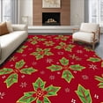 thumbnail image 1 of ODIKA 4' x 6' Machine Washable Non-Slip Area Rug, Christmas leaf High Traffic Rug, Red, 611794, 1 of 7
