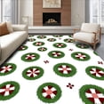 thumbnail image 1 of ODIKA 4' x 6' Machine Washable Non-Slip Area Rug, Christmas wreath High Traffic Rug, Green, 628700, 1 of 7
