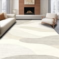 thumbnail image 1 of ODIKA 4'x6' Machine Washable Non-Slip Area Rug, Ivory Wave Patterned with Curved Lines and Subtle High Traffic Rug, Beige, 127101, 1 of 7
