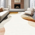 thumbnail image 1 of ODIKA 4'x6' Machine Washable Non-Slip Area Rug, Artisan Brushstroke with Gradient Hues High Traffic Rug, Beige, 281035, 1 of 7