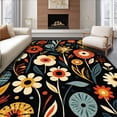 thumbnail image 1 of ODIKA 4' x 6' Machine Washable Non-Slip Area Rug, Contemporary Flower High Traffic Rug, Orange, 215252, 1 of 7
