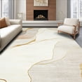 thumbnail image 1 of ODIKA 4'x6' Machine Washable Non-Slip Area Rug, Chic Marble Design with Beige and Gradient High Traffic Rug, Beige, 50318, 1 of 7