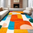 thumbnail image 1 of ODIKA 4' x 6' Machine Washable Non-Slip Area Rug, Contemporary Oval High Traffic Rug, Orange, 124526, 1 of 7