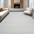 thumbnail image 1 of ODIKA 4' x 6' Machine Washable Non-Slip Area Rug, Contemporary Stripe High Traffic Rug, Gray, 102556, 1 of 7