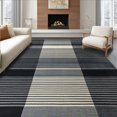 thumbnail image 1 of ODIKA 4'x6' Machine Washable Non-Slip Area Rug, Minimalist Interlocking Stripe with Clean Flow High Traffic Rug, Gray, 252319, 1 of 7