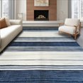 thumbnail image 1 of ODIKA 4'x6' Machine Washable Non-Slip Area Rug, Heritage Stripe With Artisan High Traffic Rug, Navy, 272716, 1 of 7