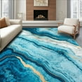 thumbnail image 1 of ODIKA 4'x6' Machine Washable Non-Slip Area Rug, Azure Marble Vein Indoor Throw High Traffic Rug, Blue, 217596, 1 of 7
