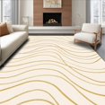 thumbnail image 1 of ODIKA 4' x 6' Machine Washable Non-Slip Area Rug, Contemporary Wave High Traffic Rug, Gold, 401207, 1 of 7