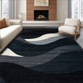 thumbnail image 1 of ODIKA 4' x 6' Machine Washable Non-Slip Area Rug, Contemporary Wave High Traffic Rug, Gray, 124473, 1 of 7