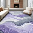 thumbnail image 1 of ODIKA 4'x6' Machine Washable Non-Slip Area Rug, Mystic Current Grey & Lilac Flow Artistic High Traffic Rug, Purple, 104550, 1 of 7