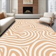 thumbnail image 1 of ODIKA 4' x 6' Machine Washable Non-Slip Area Rug, Contemporary wave High Traffic Rug, Beige, 576093, 1 of 7