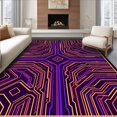 thumbnail image 1 of ODIKA 4' x 6' Machine Washable Non-Slip Area Rug, Cyberpunk Diamond High Traffic Rug, Gold, 441196, 1 of 7