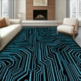 thumbnail image 1 of ODIKA 4' x 6' Machine Washable Non-Slip Area Rug, Cyberpunk Line High Traffic Rug, Blue, 427462, 1 of 7