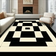thumbnail image 1 of ODIKA 4'x6' Machine Washable Non-Slip Area Rug, Symmetrical Black and Beige High Traffic Rug, Black, 54002, 1 of 7
