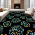 thumbnail image 1 of ODIKA 4' x 6' Machine Washable Non-Slip Area Rug, Geometric Circle High Traffic Rug, Black, 687288, 1 of 7