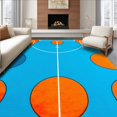 thumbnail image 1 of ODIKA 4' x 6' Machine Washable Non-Slip Area Rug, Geometric Circle High Traffic Rug, Blue, 122482, 1 of 7