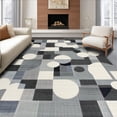thumbnail image 1 of ODIKA 4'x6' Machine Washable Non-Slip Area Rug, Stylish Minimalist Abstract Featuring Layered Geometric Designs High Traffic Rug, Gray, 138433, 1 of 7