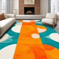 thumbnail image 1 of ODIKA 4' x 6' Machine Washable Non-Slip Area Rug, Geometric Circle High Traffic Rug, Orange, 193015, 1 of 7