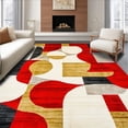 thumbnail image 1 of ODIKA 4'x6' Machine Washable Non-Slip Area Rug, Boho Inspired Decorative Accent High Traffic Rug, Red, 127429, 1 of 7