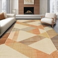 thumbnail image 1 of ODIKA 4' x 6' Machine Washable Non-Slip Area Rug, Geometric Diagonal-Stripe High Traffic Rug, Beige, 255759, 1 of 7