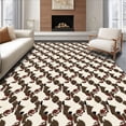thumbnail image 1 of ODIKA 4' x 6' Machine Washable Non-Slip Area Rug, Geometric Diamond High Traffic Rug, Brown, 391920, 1 of 7