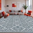thumbnail image 1 of ODIKA 4'x6' Machine Washable Non-Slip Area Rug, Lattice Motif Contemporary High Traffic Rug, Gray, 232689, 1 of 7