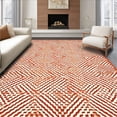 thumbnail image 1 of ODIKA 4'x6' Machine Washable Non-Slip Area Rug, Classic Lattice Design with Repeating Interwoven Hexagonal Shapes High Traffic Rug, Orange, 245266, 1 of 7