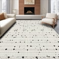 thumbnail image 1 of ODIKA 4'x6' Machine Washable Non-Slip Area Rug, Abstract Animal Inspired Design Spotted Geometric Round Surface High Traffic Rug, Black, 142224, 1 of 7