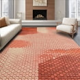 thumbnail image 1 of ODIKA 4' x 6' Machine Washable Non-Slip Area Rug, Geometric Honeycomb High Traffic Rug, Orange, 255594, 1 of 7