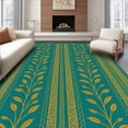 thumbnail image 1 of ODIKA 4' x 6' Machine Washable Non-Slip Area Rug, Geometric Leaf High Traffic Rug, Gold, 351045, 1 of 7