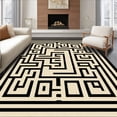 thumbnail image 1 of ODIKA 4' x 6' Machine Washable Non-Slip Area Rug, Geometric Maze High Traffic Rug, Beige, 247089, 1 of 7