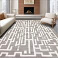 thumbnail image 1 of ODIKA 4'x6' Machine Washable Non-Slip Area Rug, Stylish Profile Contemporary Cutout High Traffic Rug, Gray, 136741, 1 of 7