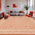 thumbnail image 1 of ODIKA 4'x6' Machine Washable Non-Slip Area Rug, Trellis Design Earthy Hues Square High Traffic Rug, Orange, 245201, 1 of 7
