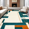 thumbnail image 1 of ODIKA 4'x6' Machine Washable Non-Slip Area Rug, Abstract Geometric High Traffic Rug, Teal, 136745, 1 of 7