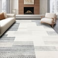 thumbnail image 1 of ODIKA 4' x 6' Machine Washable Non-Slip Area Rug, Geometric Rectangles High Traffic Rug, Gray, 102988, 1 of 7