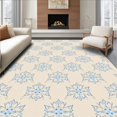 thumbnail image 1 of ODIKA 4' x 6' Machine Washable Non-Slip Area Rug, Geometric Snowflake High Traffic Rug, Beige, 505249, 1 of 7