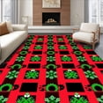 thumbnail image 1 of ODIKA 4' x 6' Machine Washable Non-Slip Area Rug, Geometric Square High Traffic Rug, Red, 615516, 1 of 7