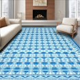 thumbnail image 1 of ODIKA 4'x6' Machine Washable Non-Slip Area Rug, Geometric Patterned Bath for Bathroom Floor Refresh High Traffic Rug, Blue, 121511, 1 of 7