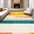 thumbnail image 1 of ODIKA 4'x6' Machine Washable Non-Slip Area Rug, Whimsical Stripe Symphony Artistic for High Traffic Rug, Yellow, 122444, 1 of 7