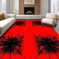 thumbnail image 1 of ODIKA 4'x6' Machine Washable Non-Slip Area Rug, Vivid Gothic Web Inspired High Traffic Rug, Red, 36573, 1 of 7