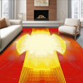 thumbnail image 1 of ODIKA 4' x 6' Machine Washable Non-Slip Area Rug, Geometric Sunburst High Traffic Rug, Yellow, 172236, 1 of 7